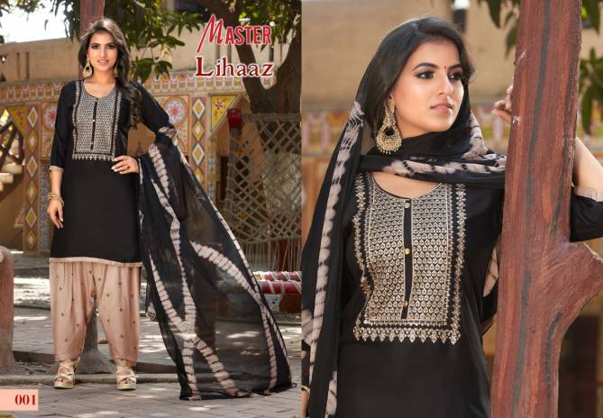 Master Lihaaz Designer Heavy Rayon Ethnic Wear Ready Made Patiala Dress Collection